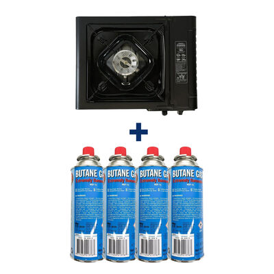 Pack Rechaud + 4 Cartouches de Gaz - Bivouac Confort | Pacific Pêche