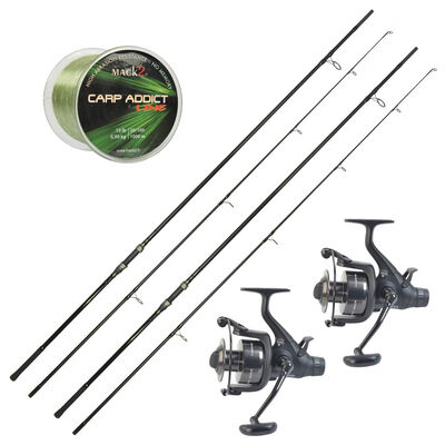 Pack 2 Carp Addict Evo 12' 3.5lbs + 2 Carp Addict 6000 FR + Nylon - Cannes | Pacific Pêche