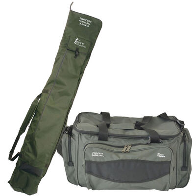 Pack bagagerie team carpfishing carryall process + fourreau holdall 3 cannes - Bagagerie | Pacific Pêche