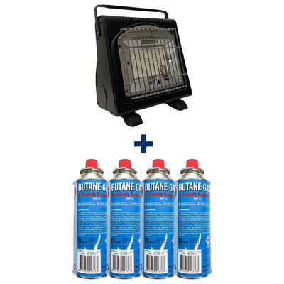 Pack Chauffage + 4 Cartouches de Gaz - Bivouac Confort | Pacific Pêche