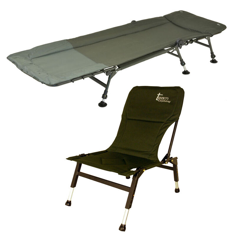 Pack confort carpe team carpfishing bedchair process + level premium - Bivouac Confort | Pacific Pêche