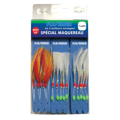 Kit de 3 bas de ligne mer flashmer best of special maquereau - Bas de Lignes / Lignes Montées | Pacific Pêche