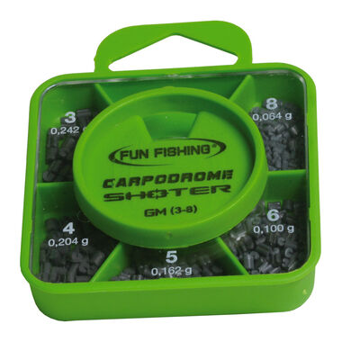Plombs fil droit fendu coup fun fishing shoter box gm n3-4-5-6-8 - Ronds | Pacific Pêche