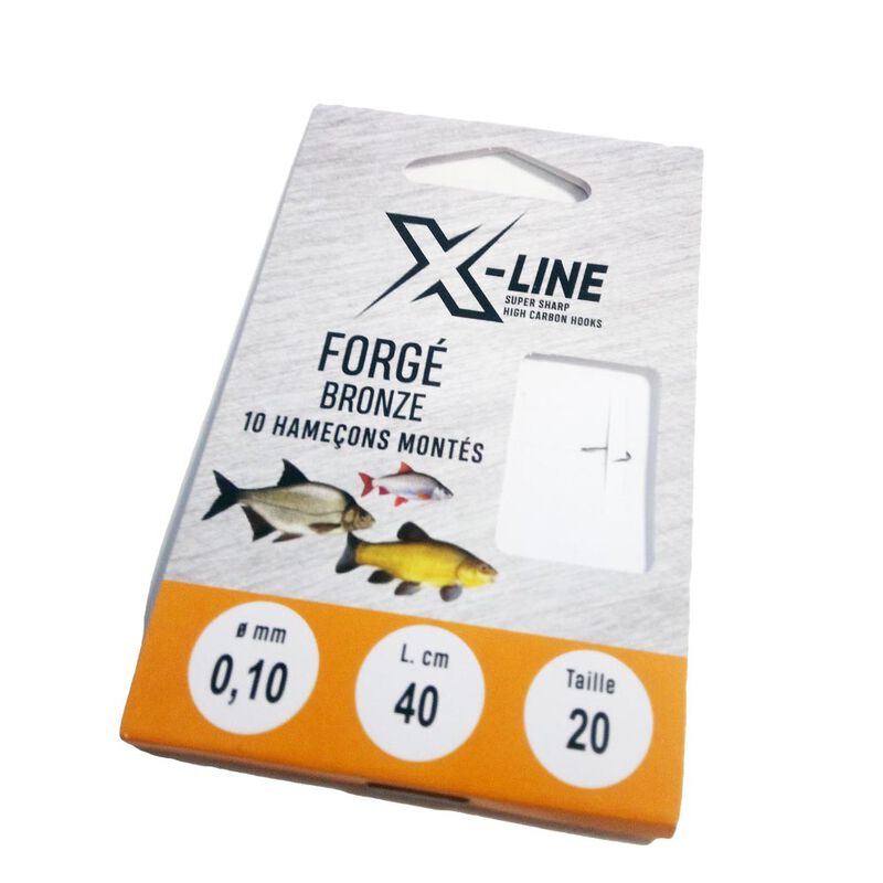 Hameçons montés coup x line forgé bronzé 40cm (x10) - Hameçons à Palettes | Pacific Pêche