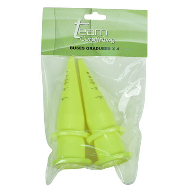 Buses pour pistolet à bouillettes carpe team carpfishing graduees x 4 - Pistolets | Pacific Pêche