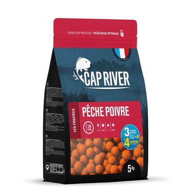 Bouillettes Cap River Pêche Poivre 5kg - Denses | Pacific Pêche